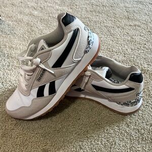 White, Tan, Black, Cheetah Classic Reebok Leather Sneaker